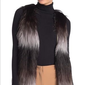 NWOT Tart Faux Fur Vest in Black and Grey Large